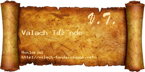 Valach Tünde névjegykártya